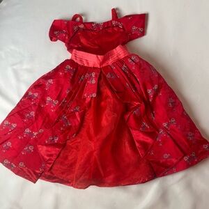 Walt Disney Parks Elena Of Avalor Princess Dress Girl Sz Small Red Glittery